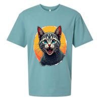 Cursed Cat Cement Eater Meme Sueded Cloud Jersey T-Shirt