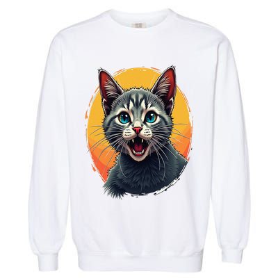 Cursed Cat Cement Eater Meme Garment-Dyed Sweatshirt