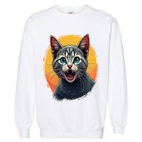 Cursed Cat Cement Eater Meme Garment-Dyed Sweatshirt