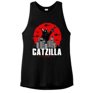 Catzilla Cute Cat Stuff For Cat Lover Cat Mom Cat Dad Ladies PosiCharge Tri-Blend Wicking Tank