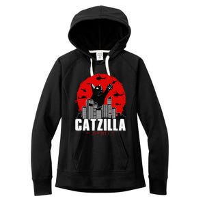 Catzilla Cute Cat Stuff For Cat Lover Cat Mom Cat Dad Women's Fleece Hoodie