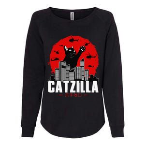 Catzilla Cute Cat Stuff For Cat Lover Cat Mom Cat Dad Womens California Wash Sweatshirt