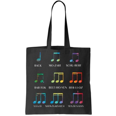 Classic Composers Classical Music Musical Notes Tote Bag