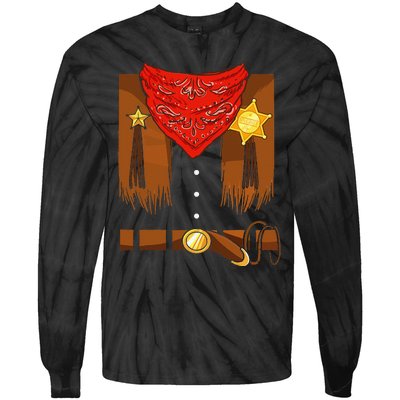 Cowboy Costume Cowgirl Halloween Tie-Dye Long Sleeve Shirt