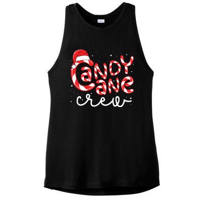 Candy Cane Crew Christmas Squad Xmas Family Matching Santa Ladies PosiCharge Tri-Blend Wicking Tank