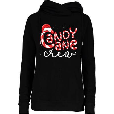 Candy Cane Crew Christmas Squad Xmas Family Matching Santa Womens Funnel Neck Pullover Hood