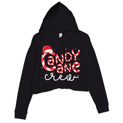 Candy Cane Crew Christmas Squad Xmas Family Matching Santa Crop Fleece Hoodie