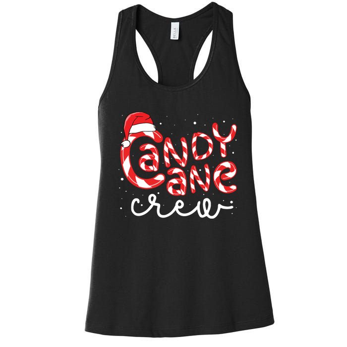 Candy Cane Crew Christmas Squad Xmas Family Matching Santa Women's Racerback Tank