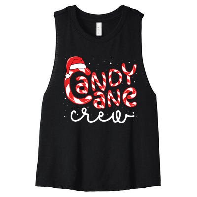 Candy Cane Crew Christmas Squad Xmas Family Matching Santa Women's Racerback Cropped Tank