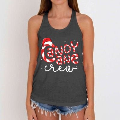 Candy Cane Crew Christmas Squad Xmas Family Matching Santa Women's Knotted Racerback Tank