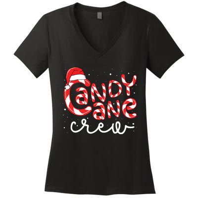 Candy Cane Crew Christmas Squad Xmas Family Matching Santa Women's V-Neck T-Shirt