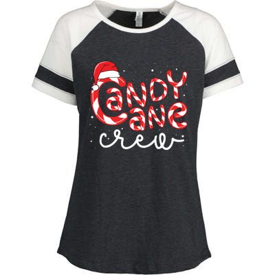 Candy Cane Crew Christmas Squad Xmas Family Matching Santa Enza Ladies Jersey Colorblock Tee