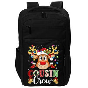 Christmas Cousin Crew Reindeer Santa Hat Lights Teens Impact Tech Backpack