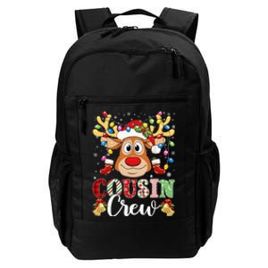 Christmas Cousin Crew Reindeer Santa Hat Lights Teens Daily Commute Backpack