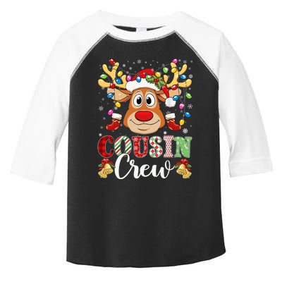 Christmas Cousin Crew Reindeer Santa Hat Lights Teens Toddler Fine Jersey T-Shirt