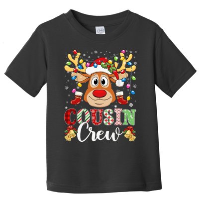 Christmas Cousin Crew Reindeer Santa Hat Lights Teens Toddler T-Shirt