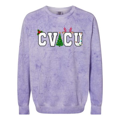 CVICU Christmas Cardiovascular Intensive Care Unit Nurse ICU Colorblast Crewneck Sweatshirt