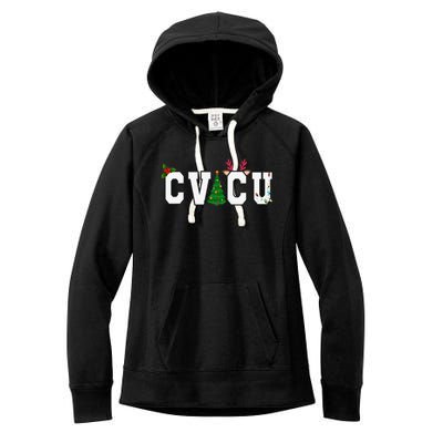 CVICU Christmas Cardiovascular Intensive Care Unit Nurse ICU Women's Fleece Hoodie