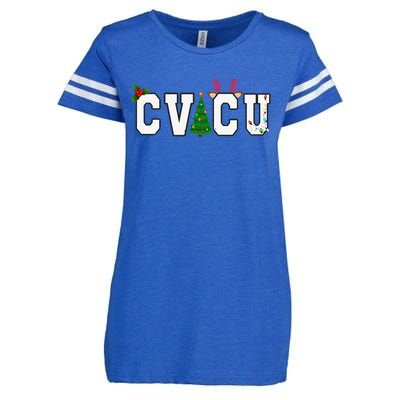 CVICU Christmas Cardiovascular Intensive Care Unit Nurse ICU Enza Ladies Jersey Football T-Shirt