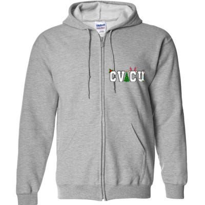 CVICU Christmas Cardiovascular Intensive Care Unit Nurse ICU Full Zip Hoodie