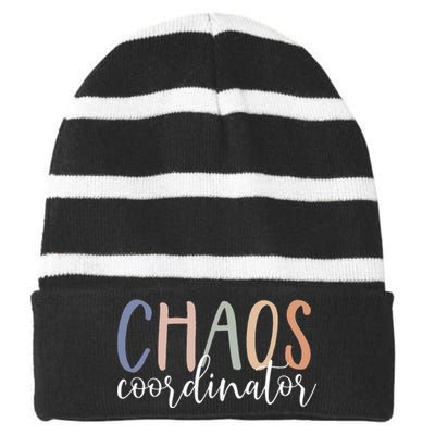 Chaos Coordinator  Striped Beanie with Solid Band