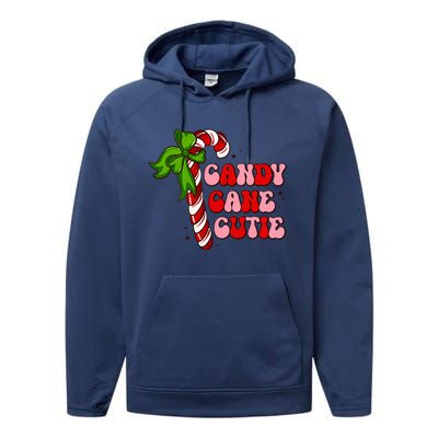 Christmas Candy Cane Cutie Cute groovy Xmas  Performance Fleece Hoodie