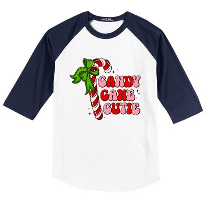 Christmas Candy Cane Cutie Cute groovy Xmas  Baseball Sleeve Shirt