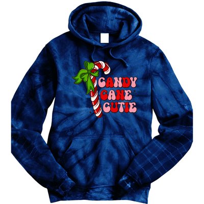 Christmas Candy Cane Cutie Cute groovy Xmas  Tie Dye Hoodie