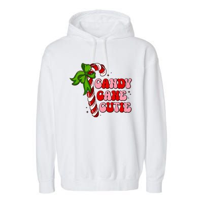 Christmas Candy Cane Cutie Cute groovy Xmas  Garment-Dyed Fleece Hoodie