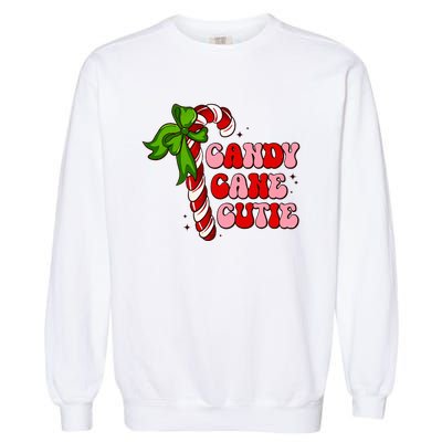 Christmas Candy Cane Cutie Cute groovy Xmas  Garment-Dyed Sweatshirt