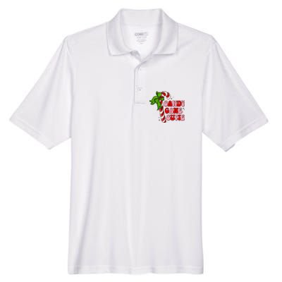 Christmas Candy Cane Cutie Cute groovy Xmas  Men's Origin Performance Pique Polo