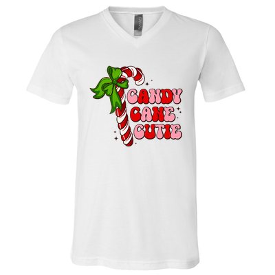 Christmas Candy Cane Cutie Cute groovy Xmas  V-Neck T-Shirt