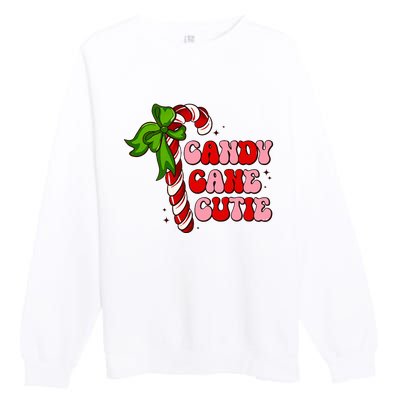 Christmas Candy Cane Cutie Cute groovy Xmas  Premium Crewneck Sweatshirt