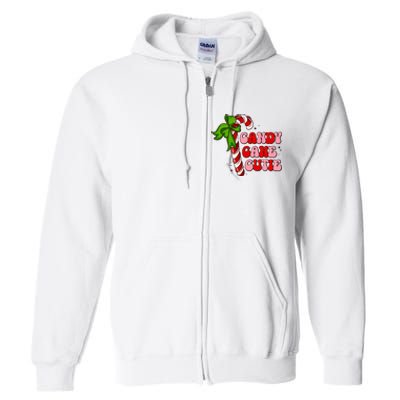 Christmas Candy Cane Cutie Cute groovy Xmas  Full Zip Hoodie