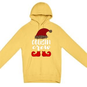 Christmas Cousin Crew Buffalo Red Plaid Pajamas Family Xmas Cool Gift Premium Pullover Hoodie