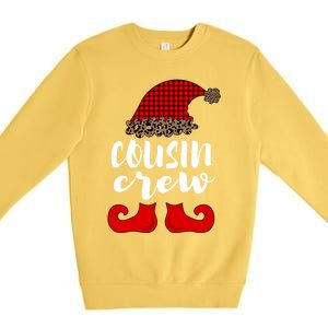 Christmas Cousin Crew Buffalo Red Plaid Pajamas Family Xmas Cool Gift Premium Crewneck Sweatshirt