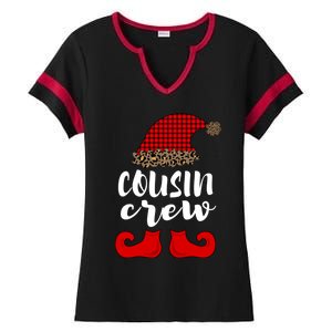 Christmas Cousin Crew Buffalo Red Plaid Pajamas Family Xmas Cool Gift Ladies Halftime Notch Neck Tee