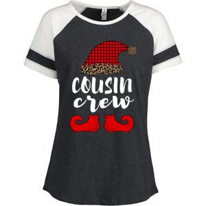 Christmas Cousin Crew Buffalo Red Plaid Pajamas Family Xmas Cool Gift Enza Ladies Jersey Colorblock Tee