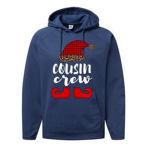 Christmas Cousin Crew Buffalo Red Plaid Pajamas Family Xmas Cool Gift Performance Fleece Hoodie