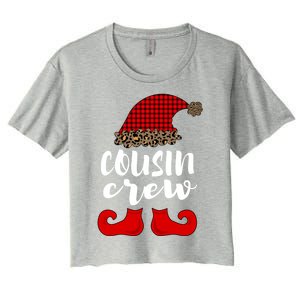 Christmas Cousin Crew Buffalo Red Plaid Pajamas Family Xmas Cool Gift Women's Crop Top Tee