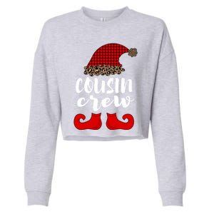 Christmas Cousin Crew Buffalo Red Plaid Pajamas Family Xmas Cool Gift Cropped Pullover Crew