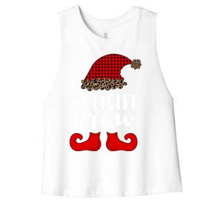 Christmas Cousin Crew Buffalo Red Plaid Pajamas Family Xmas Cool Gift Women's Racerback Cropped Tank