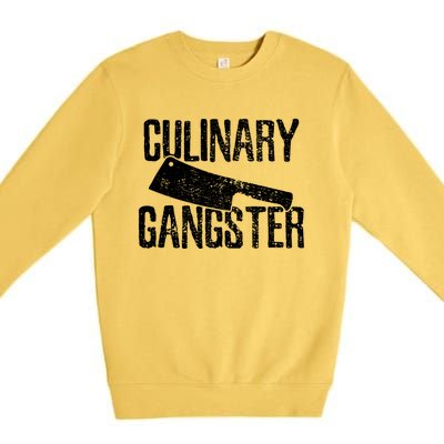 Chef Cook Cooking Culinary Gangster Vintage Gift Premium Crewneck Sweatshirt