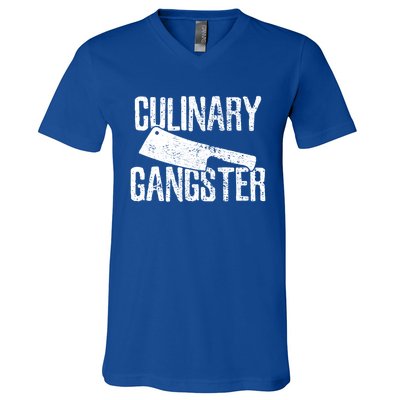 Chef Cook Cooking Culinary Gangster Vintage Gift V-Neck T-Shirt