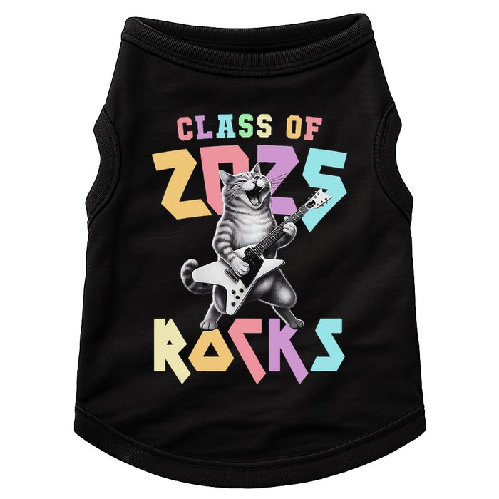 Cute Cat Class Of 2025 Rocks Graduation Signature Autographs Doggie Tank