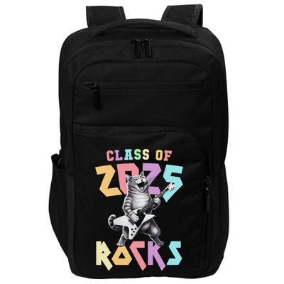 Cute Cat Class Of 2025 Rocks Graduation Signature Autographs Impact Tech Backpack