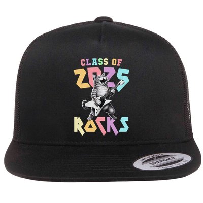 Cute Cat Class Of 2025 Rocks Graduation Signature Autographs Flatbill Hat