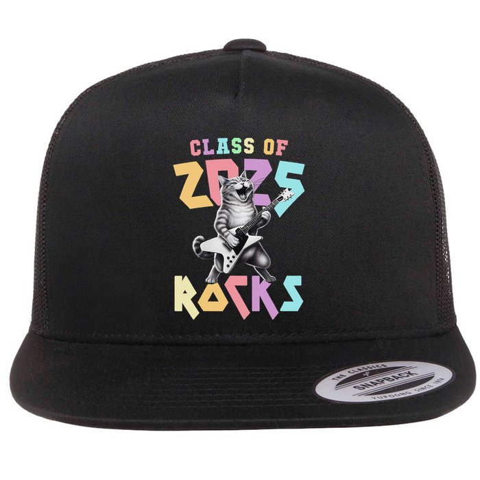 Cute Cat Class Of 2025 Rocks Graduation Signature Autographs Flatbill Hat