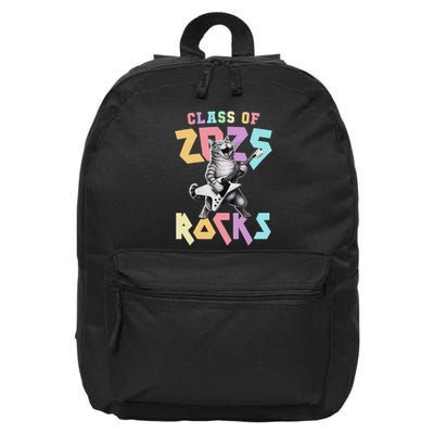 Cute Cat Class Of 2025 Rocks Graduation Signature Autographs 16 in Basic Backpack