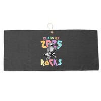 Cute Cat Class Of 2025 Rocks Graduation Signature Autographs Large Microfiber Waffle Golf Towel